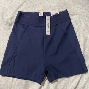 Pink brand blue biker shorts